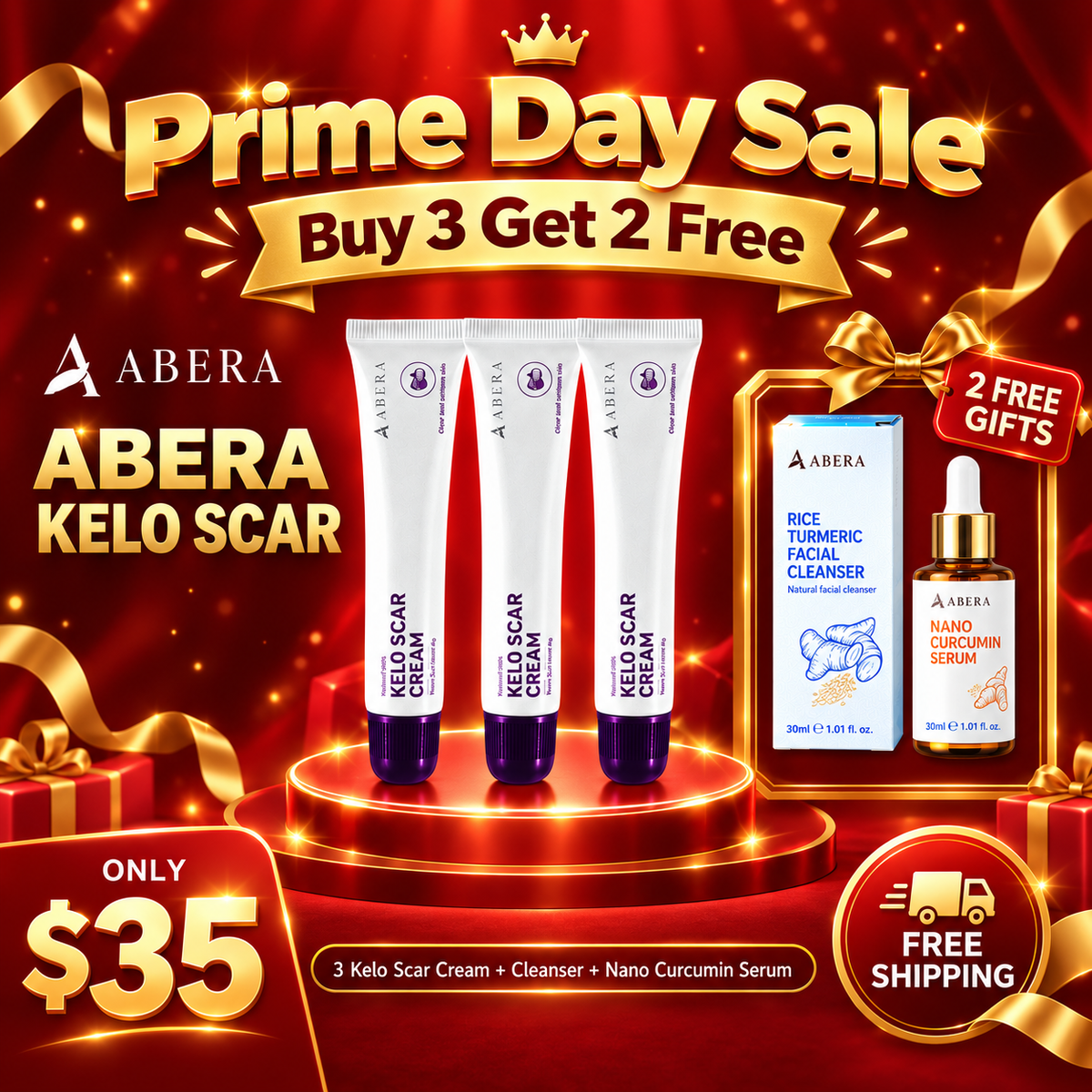 Abera Kelo Scar Cream – Clinical Formula for Raised Scars
