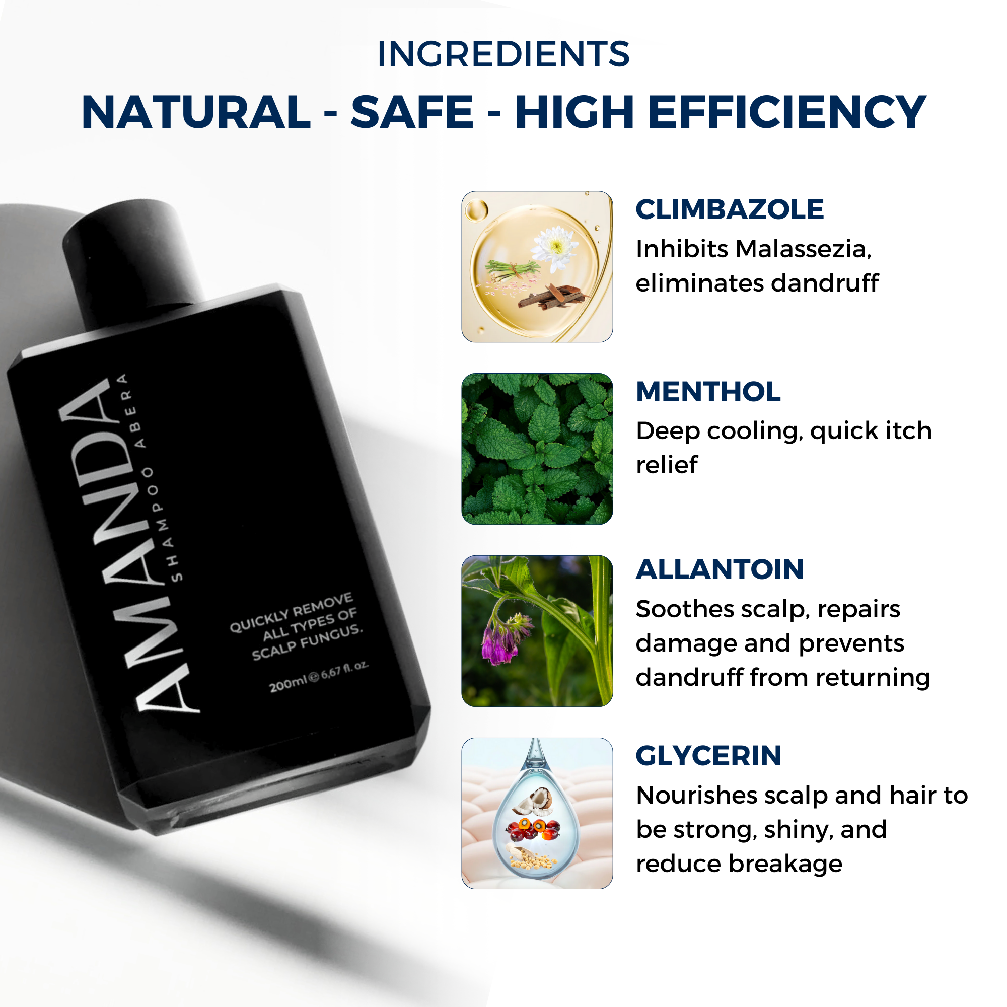 ABERA Amanda Champú Anti-Foliculitis y Dermatitis Seborreica 6.67 fl.oz - Auténtico