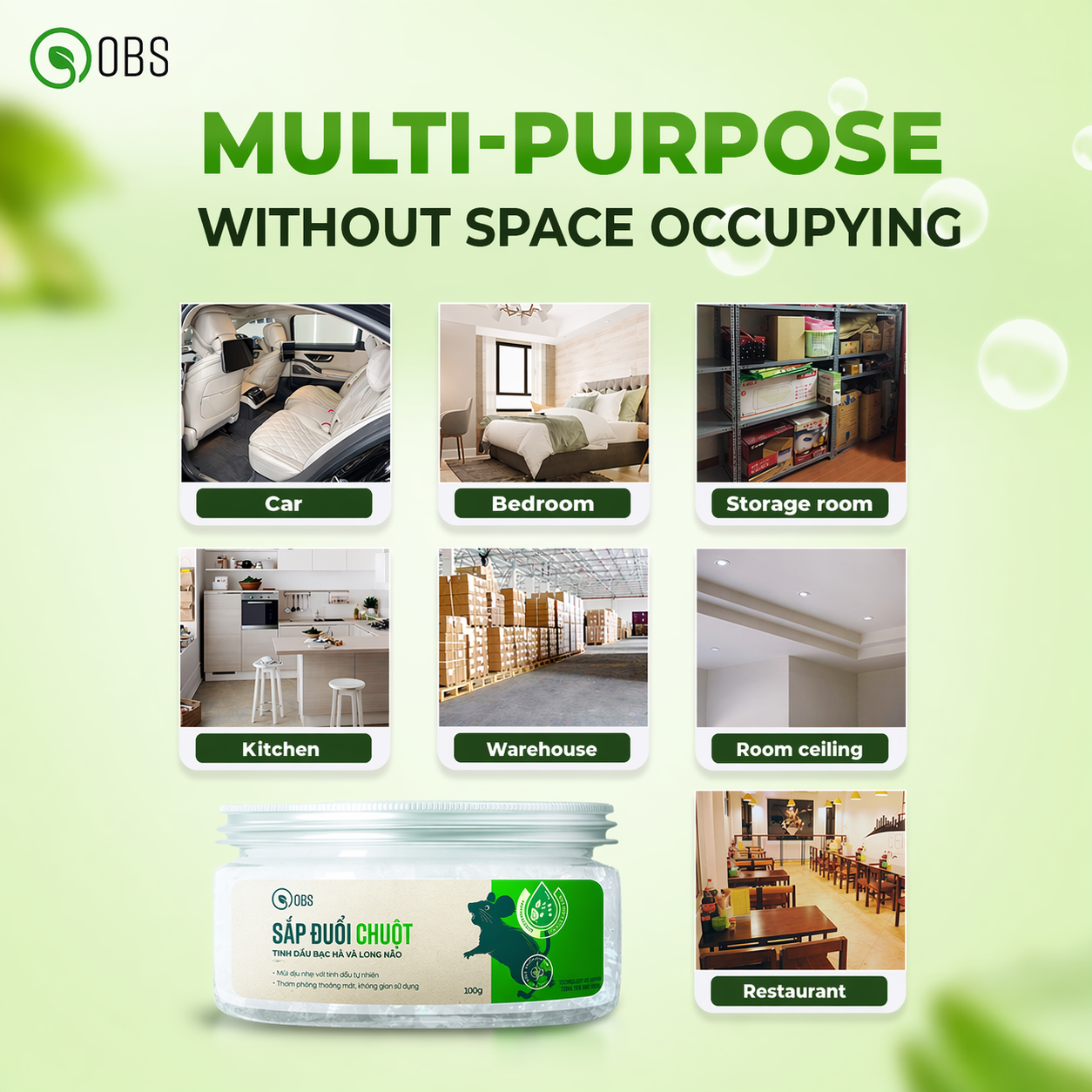 OBS Natural Mouse Repellent – Safe, Long-Lasting & Highly Effective Rodent Control