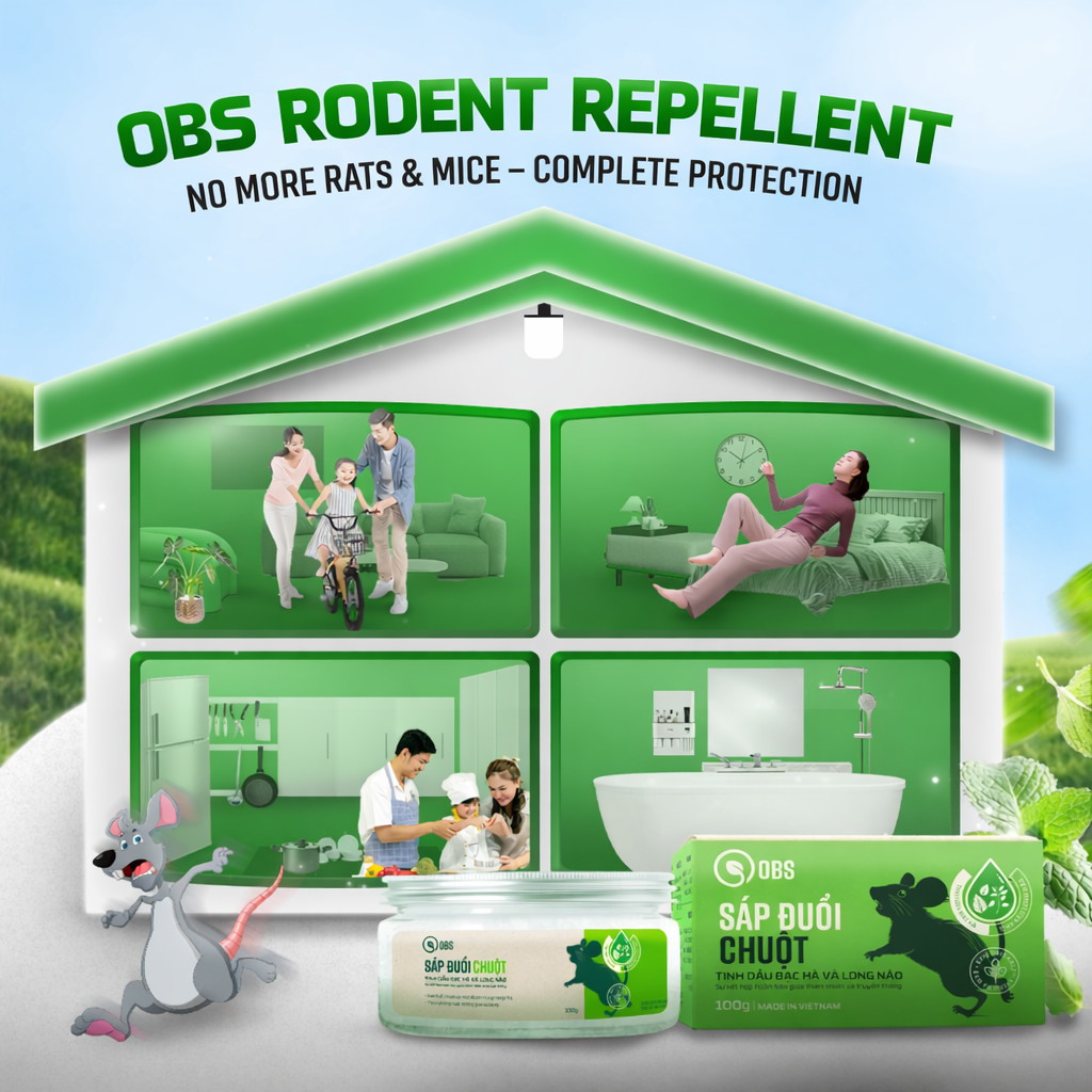 OBS Natural Mouse Repellent – Safe, Long-Lasting & Highly Effective Rodent Control