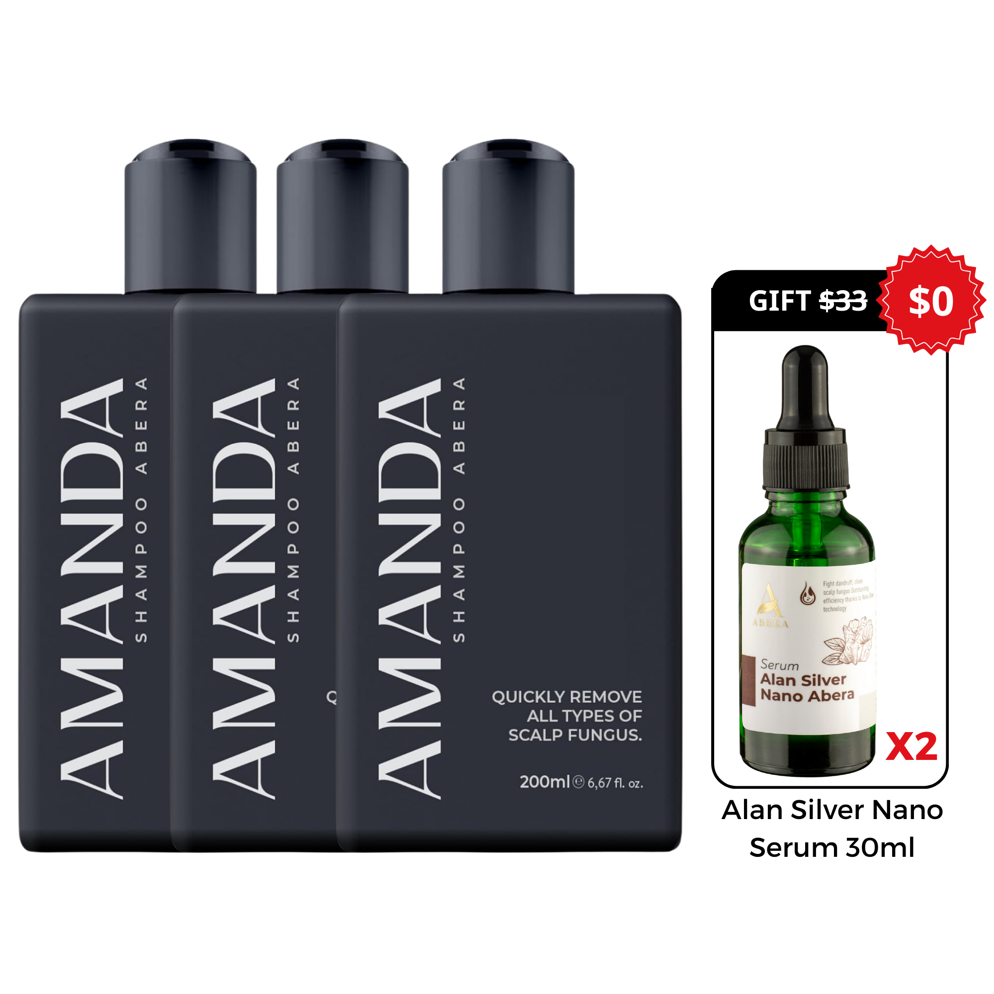 ABERA Amanda Champú Anti-Foliculitis y Dermatitis Seborreica 6.67 fl.oz - Auténtico