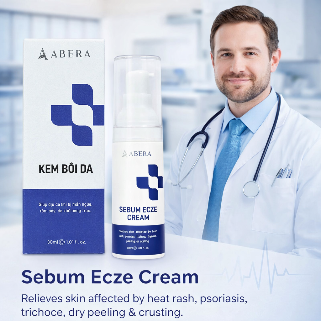 Abera Sebum Ecze Crema - Loción corporal completa para pieles con tendencia a la psoriasis, crema hidratante para eccemas, hidratante corporal, tubo de 1 oz. - Auténtico