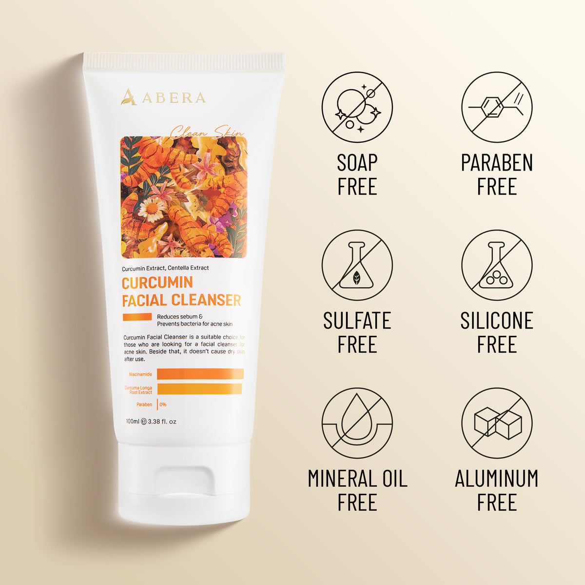 ABERA Turmeric Root Extract Facial Cleanser